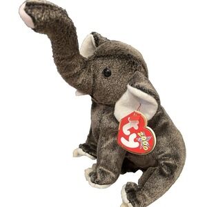 TY Beanie Baby Elephant Trumpet Trunk Plush DOB February 11, 2000 Vintage